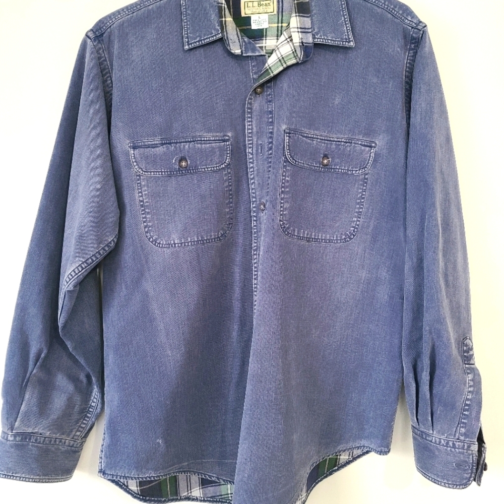 L.L.Bean Men's Denim & Flannel Button Down